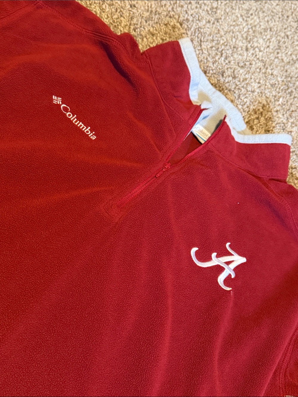 Alabama Crimson Tide Columbia fleece 1/4 zip (XXL) - EUC!